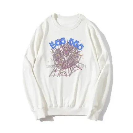 Sp5der 555555 Angel Number White Sweatshirt